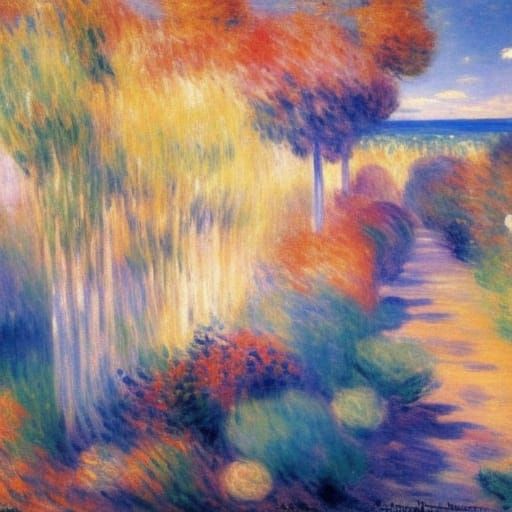 Hilly Landscape in Watercolor Style