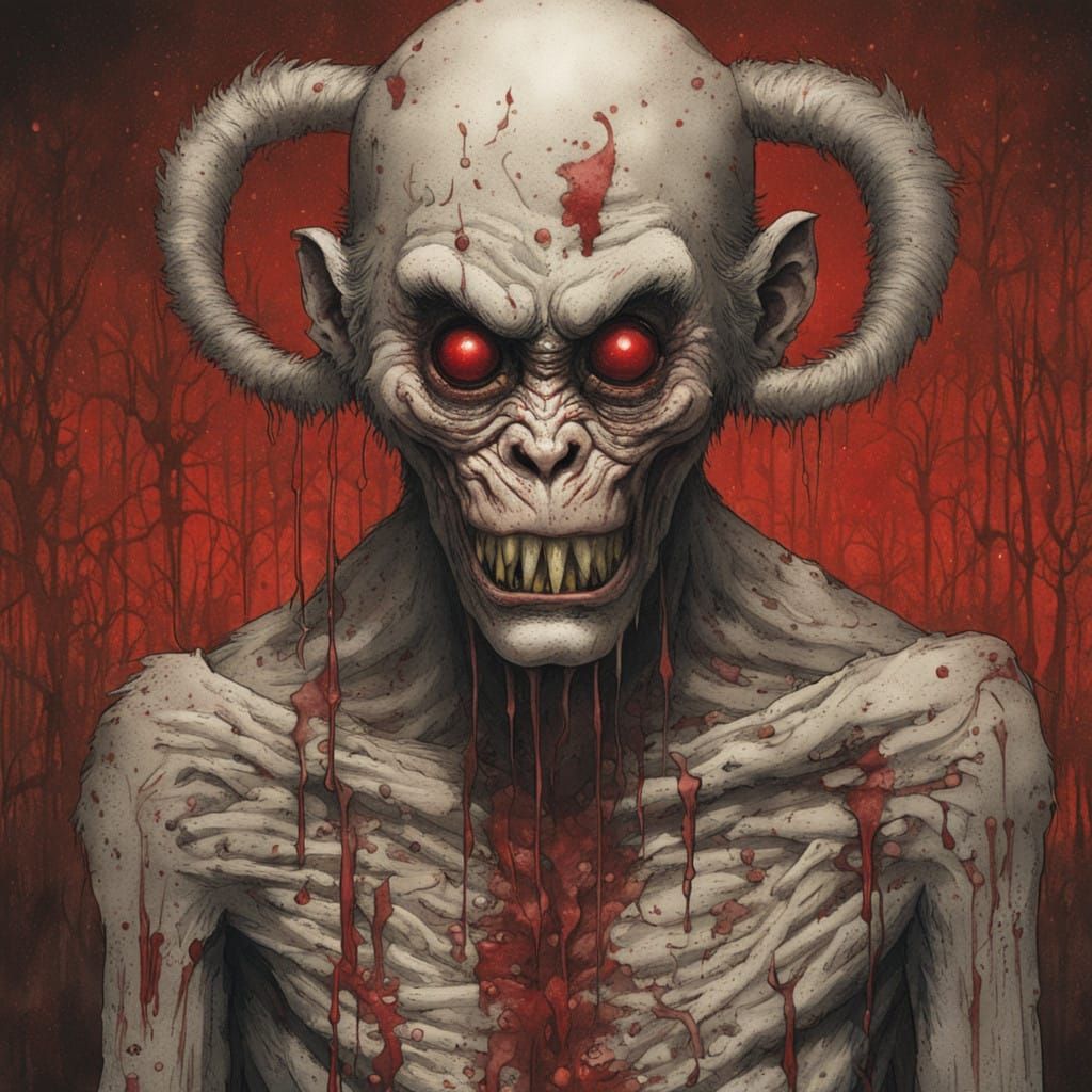 Grotesque Monkey-Clown Hybrid Dons Santa Suit in Twisted, Ni...