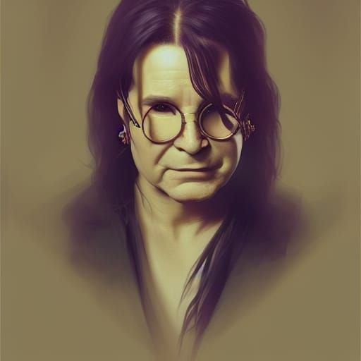Ozzy Osborne Portrait in Hyperdetailed Style
