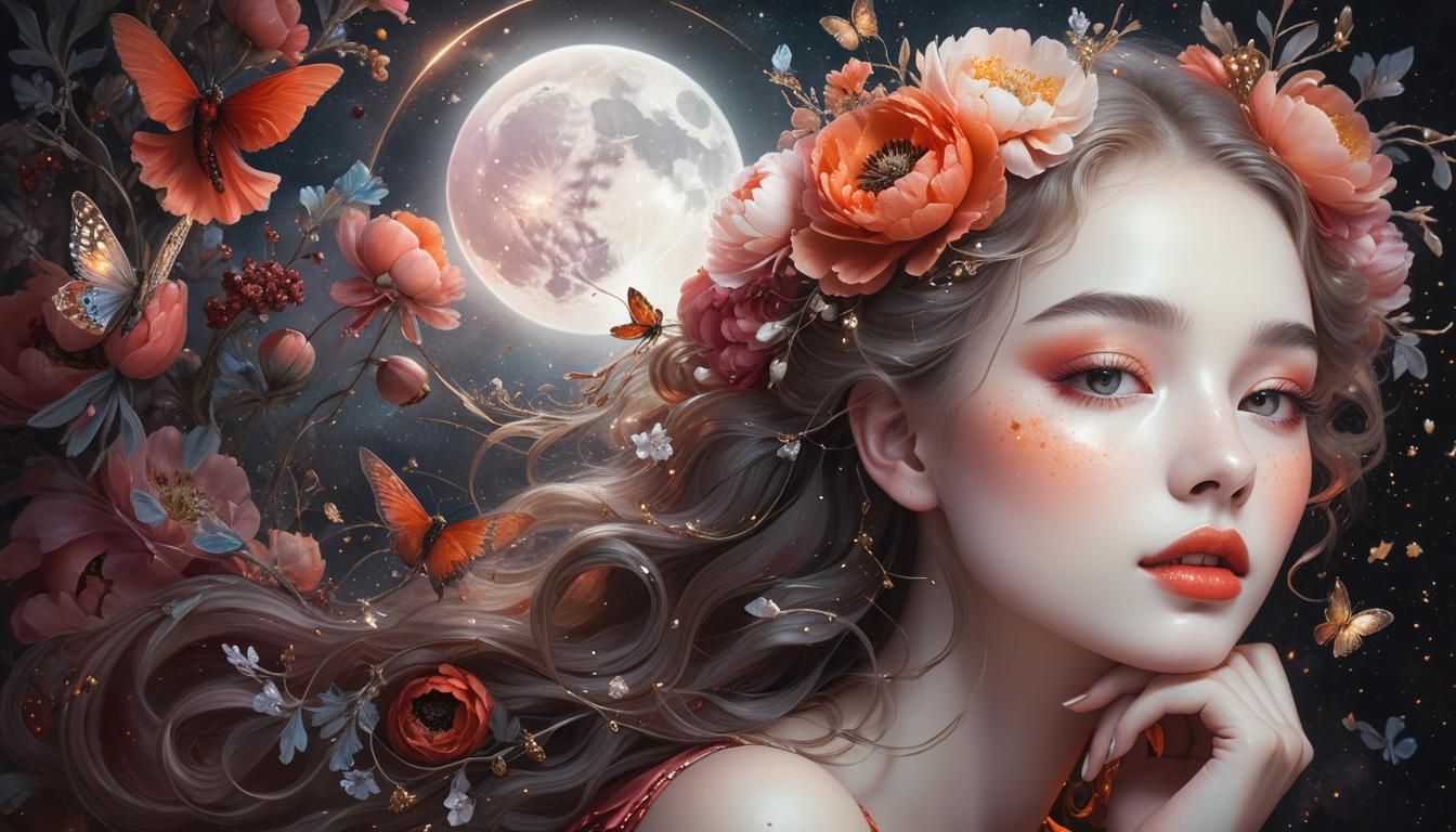 Ethereal Teen Portrait with Floral Accents