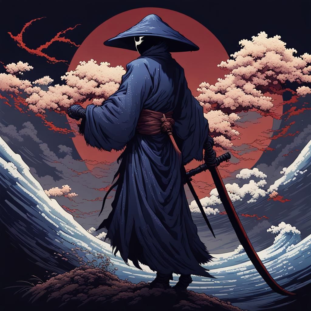 Dark Ghost with Scythe Pixel Art