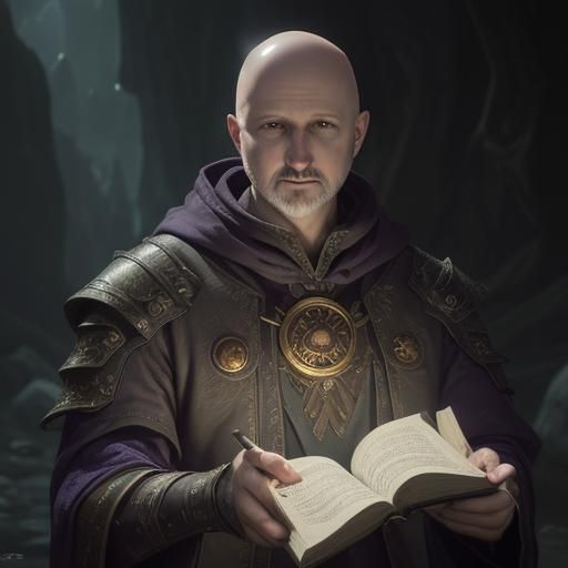 Bald male wizard