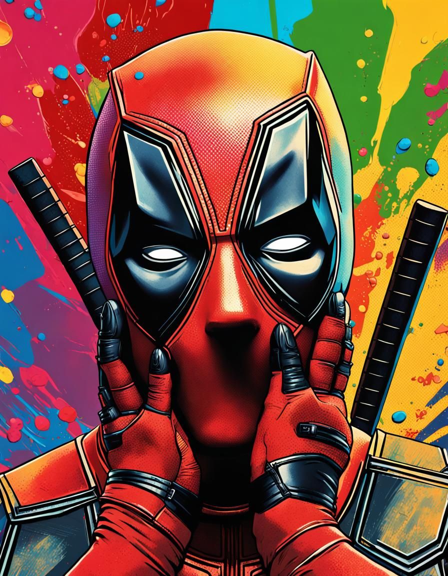 Deadpool Pop-Art Movie Poster: Hyperrealistic Maximalism