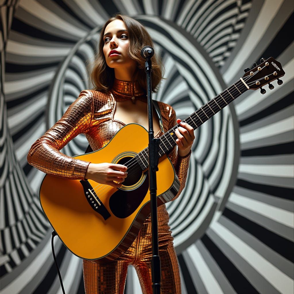 Futuristic Chrome Goddess Rocks Psychedelic Stage