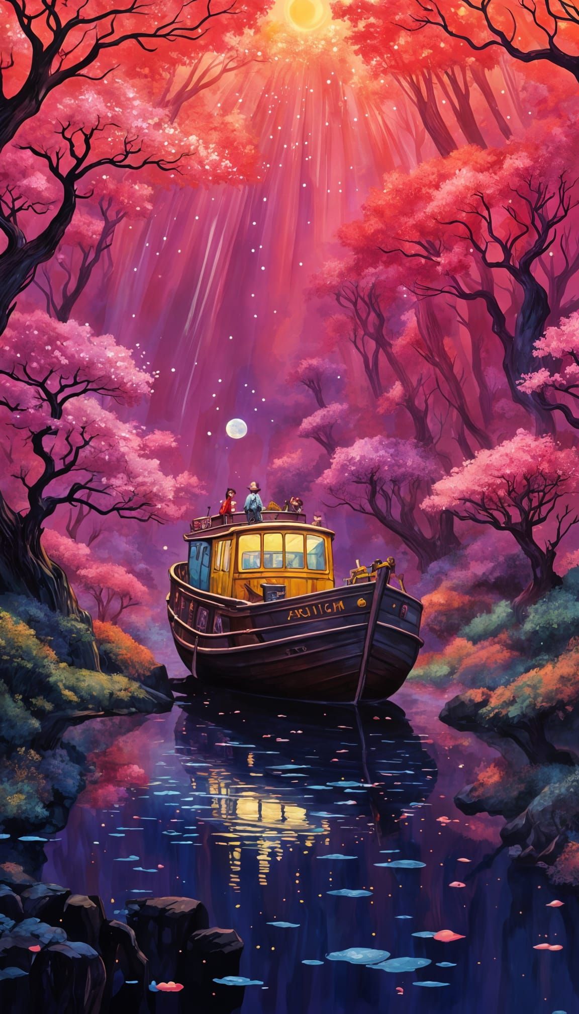 Whimsical Sci-Fi Fantasy Landscape in Studio Ghibli Style