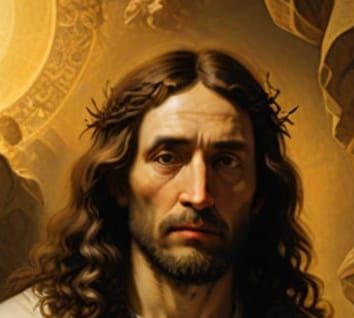 Jesus in Elegant Fishnet Stockings, Oil Painting