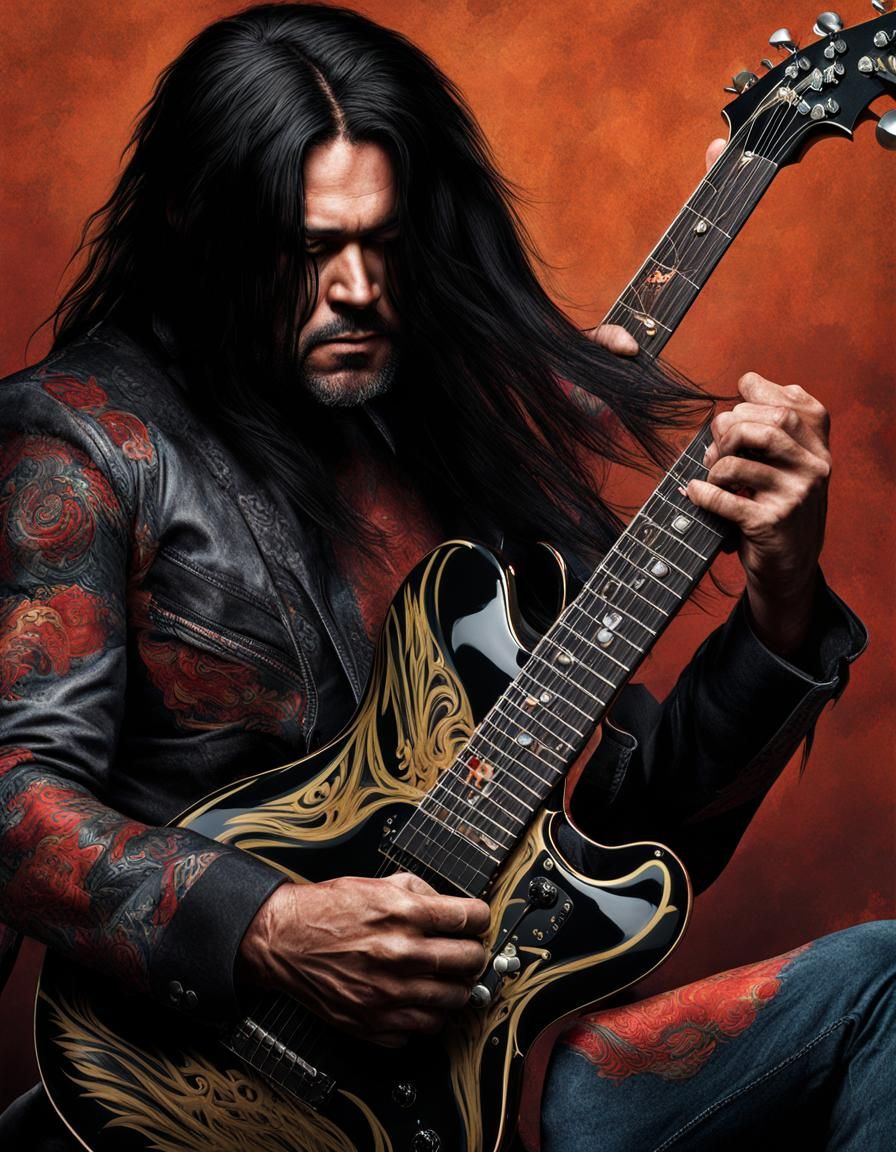 Guitarist Splash Art Album Cover in High Definition