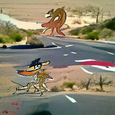 Wiley Coyote and Roadrunner Desert Chase
