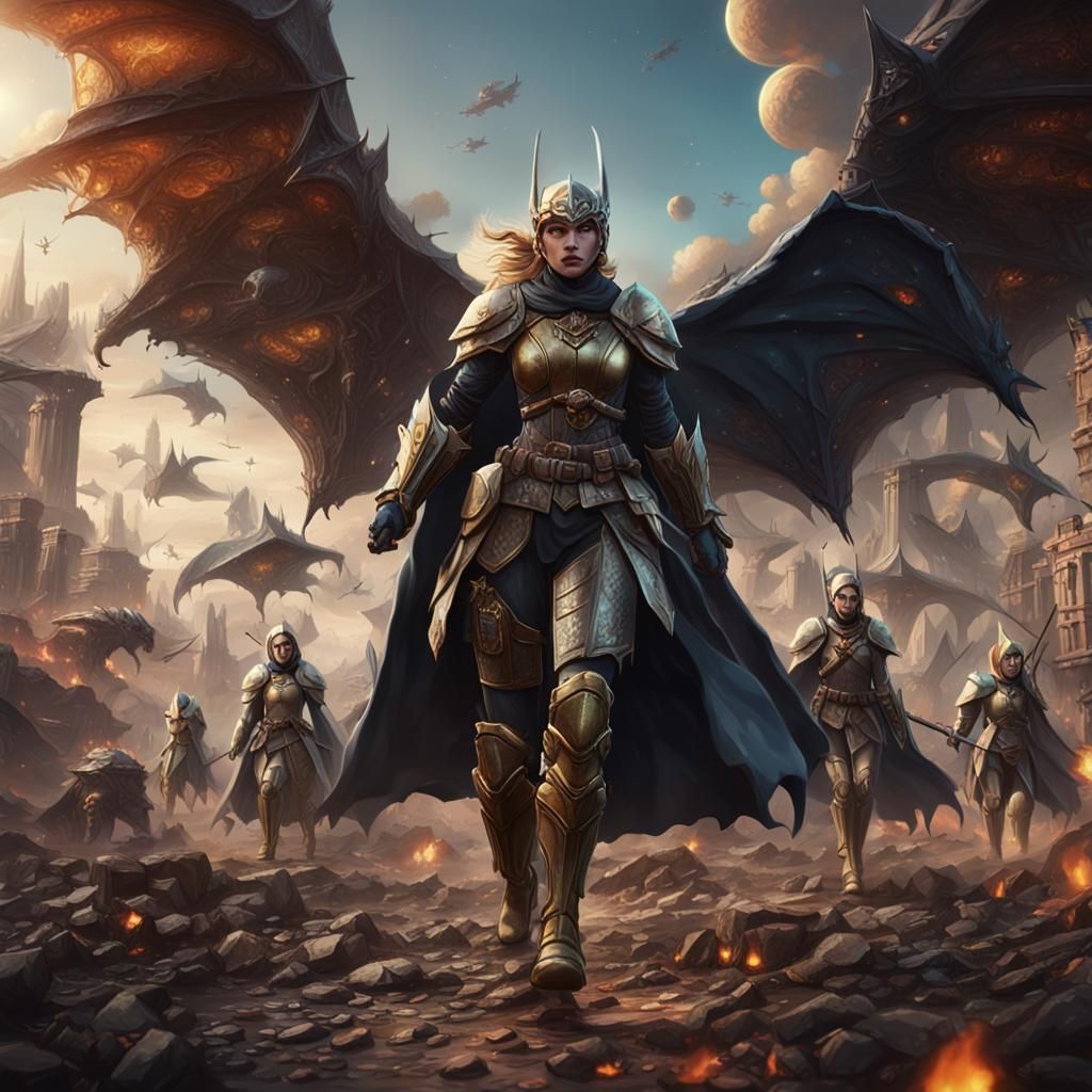 Winged Warriors Prepare for Battle: Fantasy Concept Art