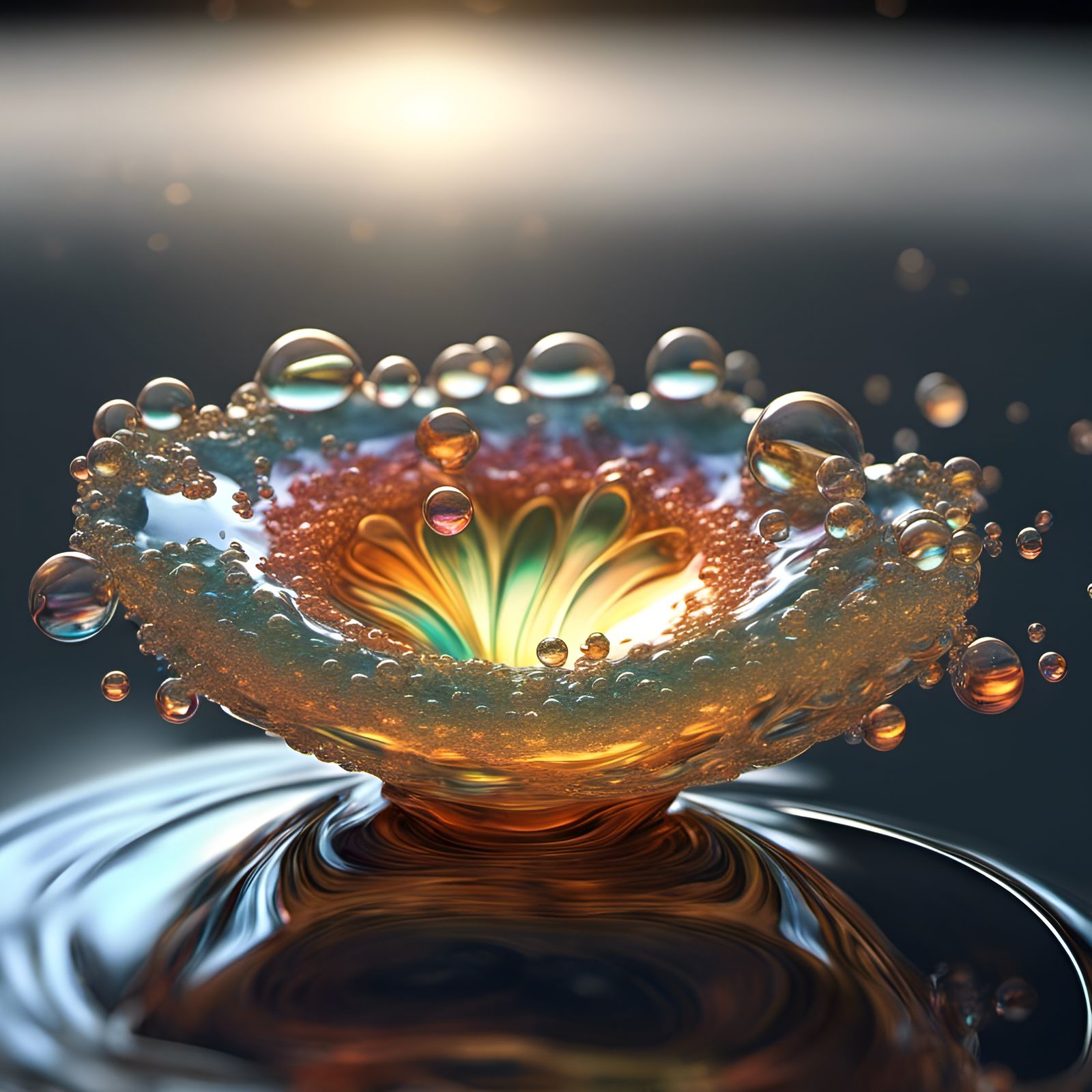Intricate 3D Liquid Acrylic Bubble Art in HDRI