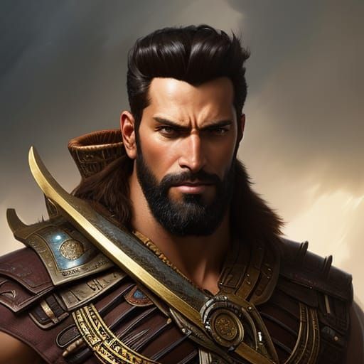 Cunning Barbarian Pirate Portrait in Hyperdetailed Digital A...