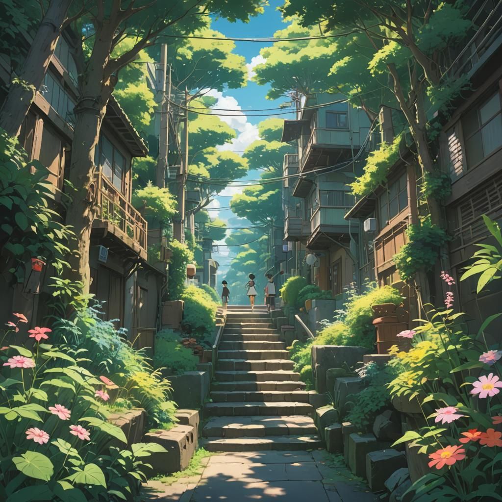 Anime Key Visual in Ghibli Style