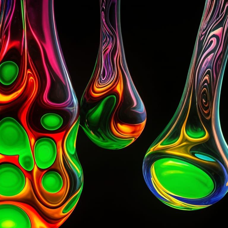 Psychedelic Lava Lamp with Colorful Oil Swirls