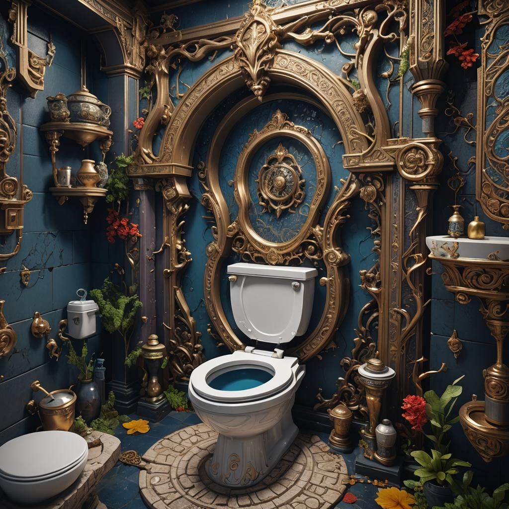 Fantastical Skibidi Toilet Concept Art in Deep Color