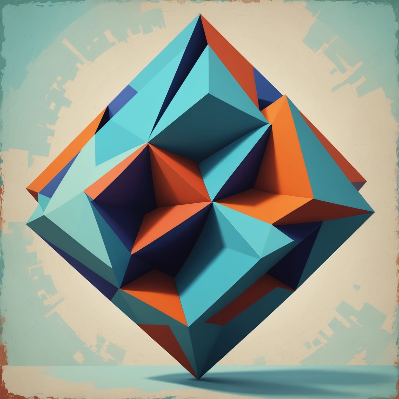 Vibrant Geometric Art in Abstract Style