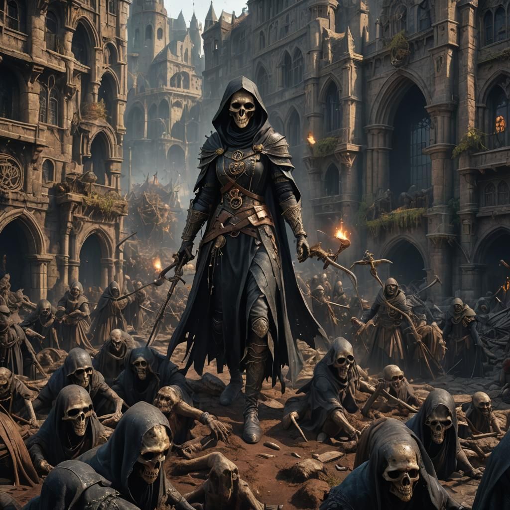Black Plague as Female: Detailed Matte Painting