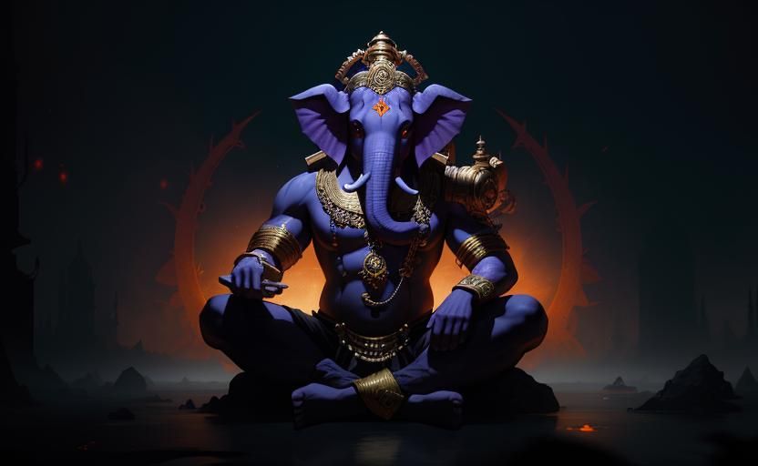 Ganesha: Dark Fantasy Concept Art in 8k