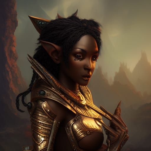 Detailed Dark Elf Fantasy Concept Art