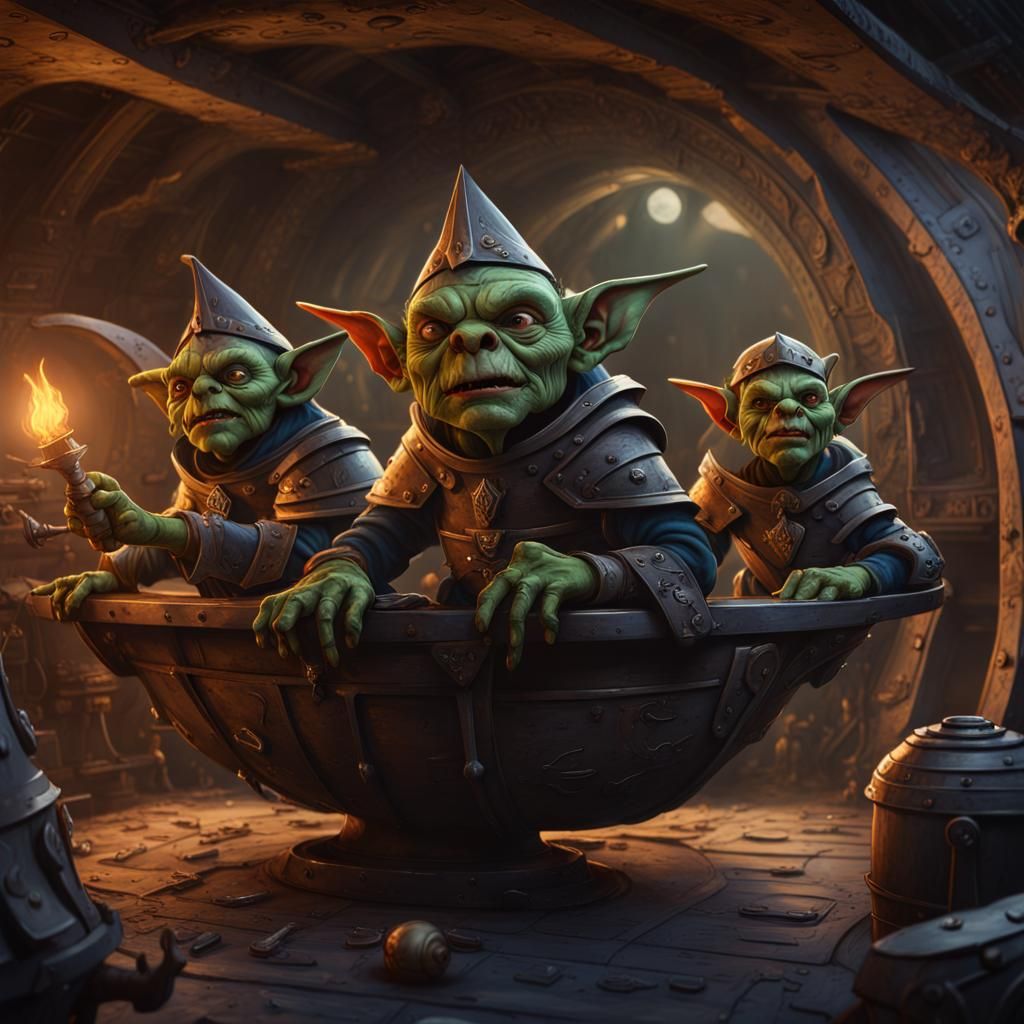 Medieval Goblins on a Spaceship in Kirby Style