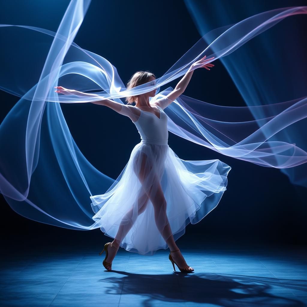 Dancer's Vaporous Trails: A Phosphorescent Dance
