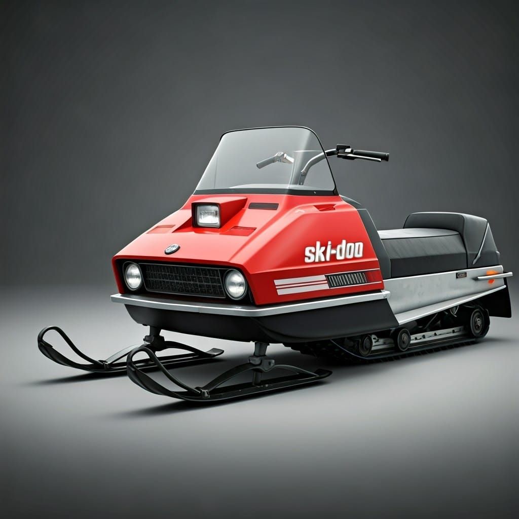 1980s Ski-Doo Blizzard Snowmobile in Hyper Realistic 3D Conc...