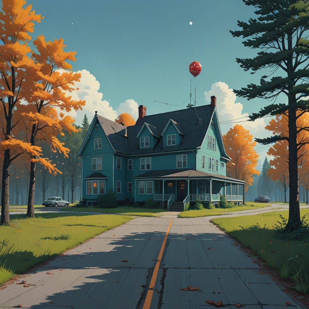 Retro Sci-Fi Foot Court Scene in Stålenhag Style