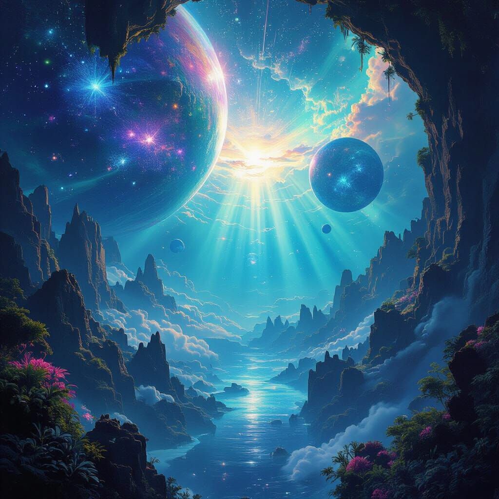 Alien Ocean Sky World Above World Concept Art