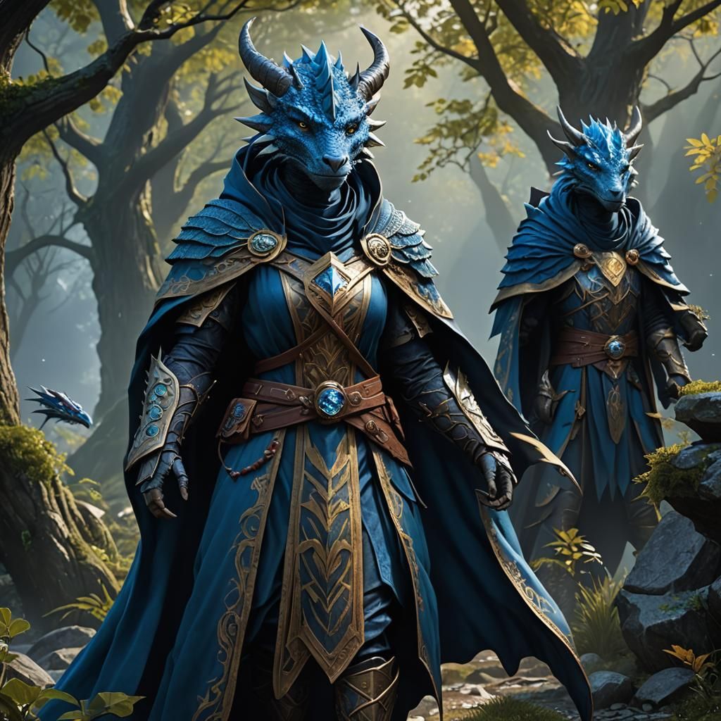 Magical Dragonborn Druid in Fantasy Concept Art