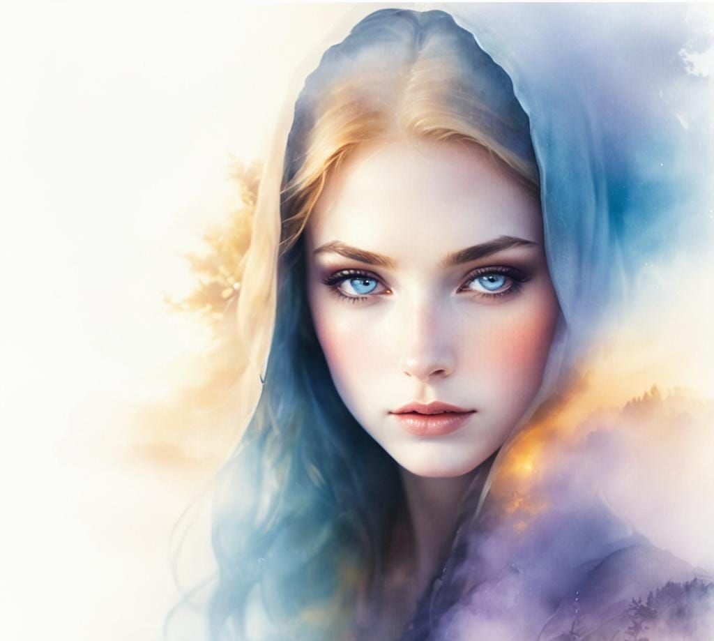 Mysterious Woman in Autumn Mist: Hyperrealistic CGI Art