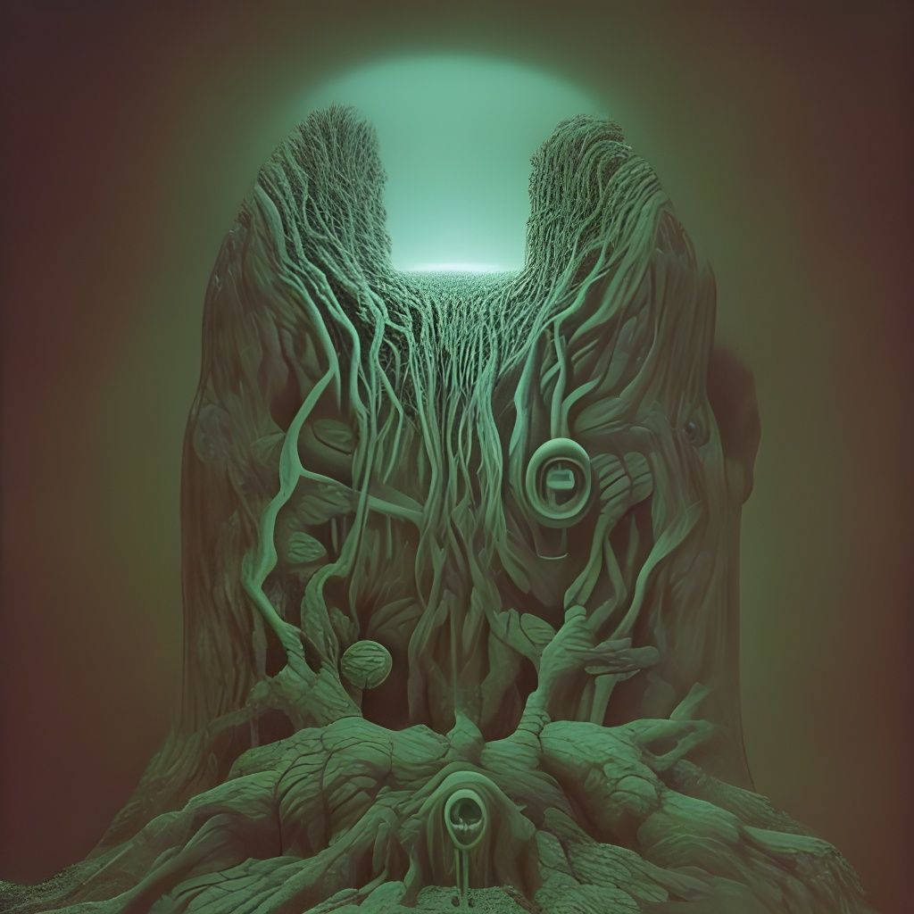 Surreal Mind Structure by Beksinski: Horror Art