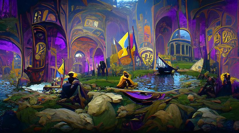 Styx Banks: A Retrofuturist Dark Fantasy Landscape