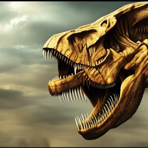 Epic T-Rex in Dramatic Digital Matte Painting