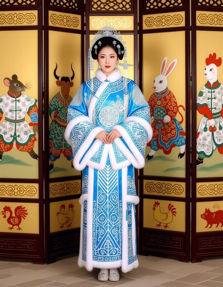 Chinese Noblewoman in Gossamer Court Attire