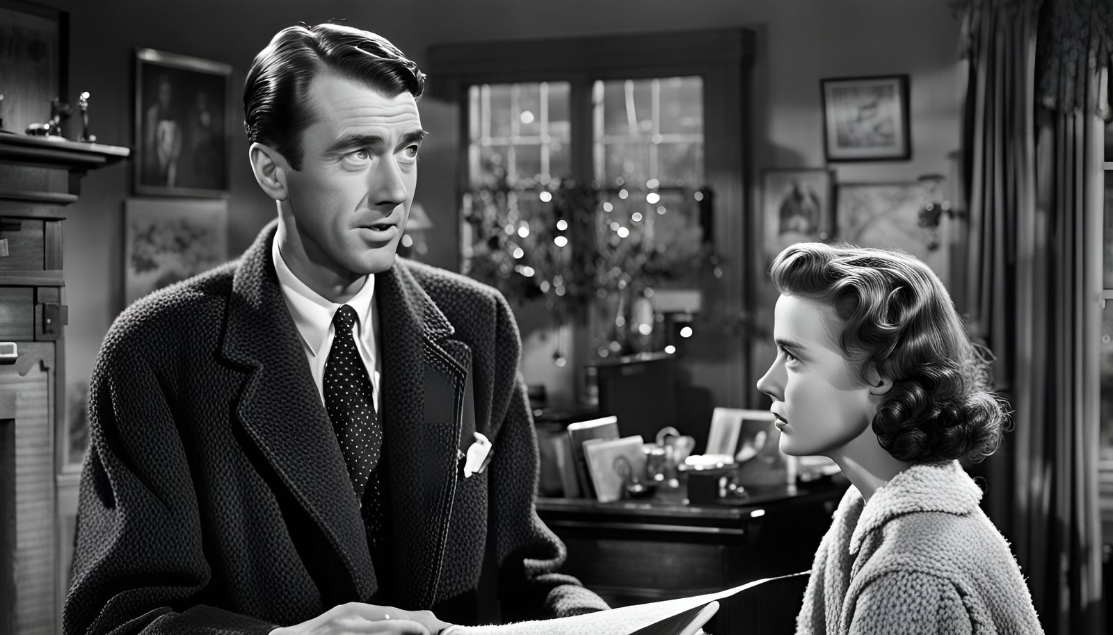 Jimmy Stewart in It's a Wonderful Life: Retro Film Still