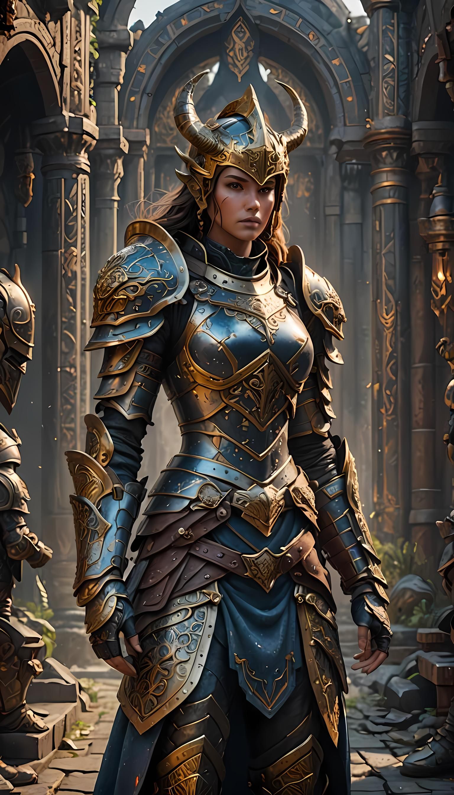 Fantasy Warrior in Detailed Matte Painting