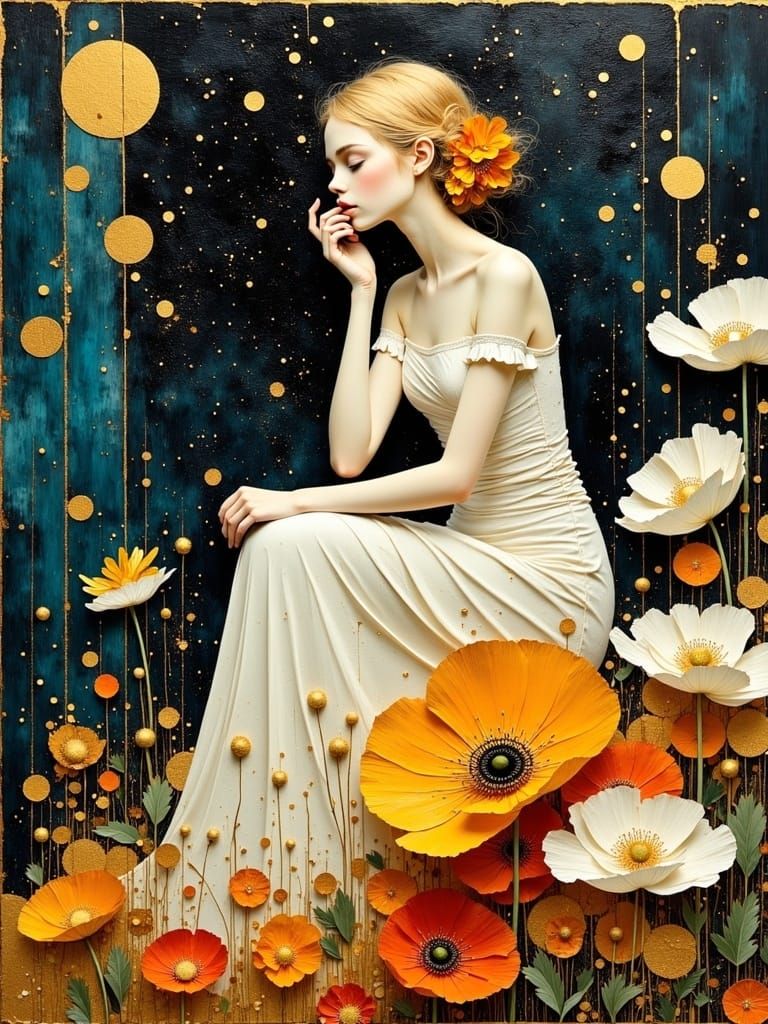 Ethereal Shaman's Prophecy in Klimt Style