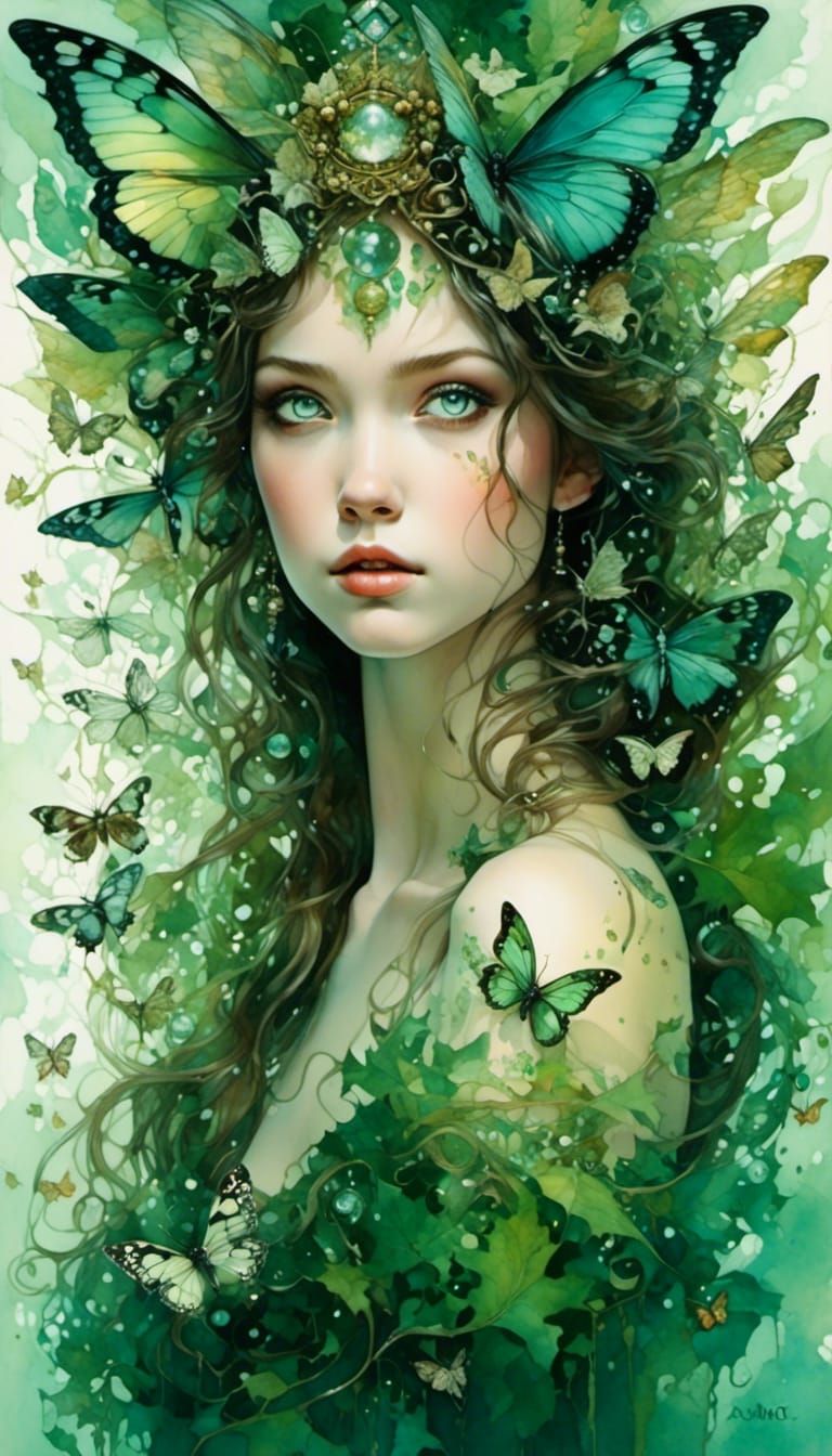 <lora:Mystic Detail Faces:1.0> Beautiful fairy girl made of ...