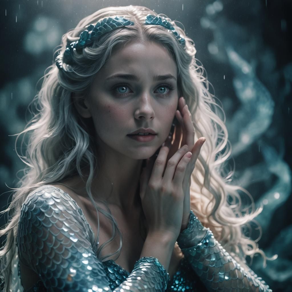 Ghost Siren in the Dark: Ethereal Film Still