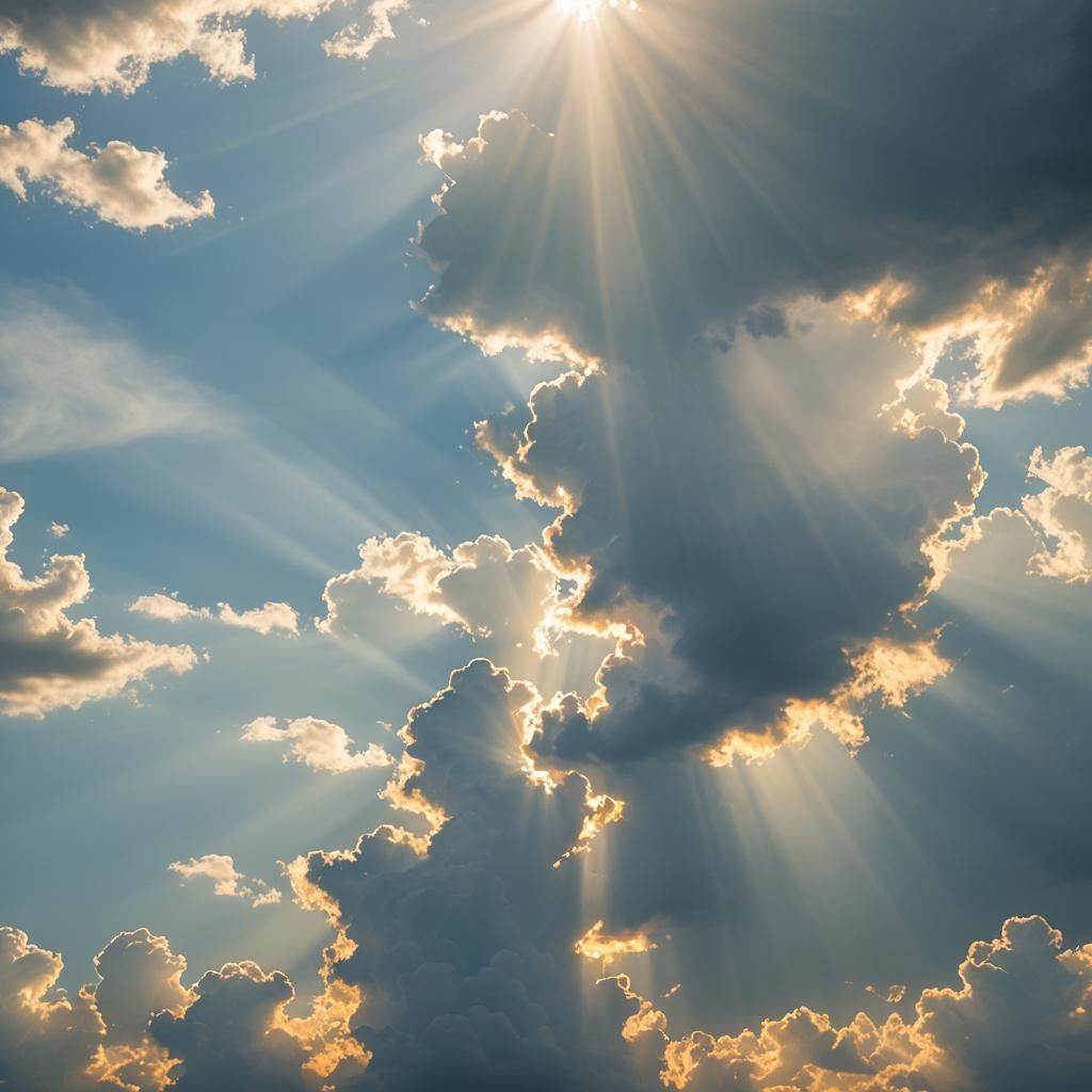 Divine God in Heavenly Sunshine