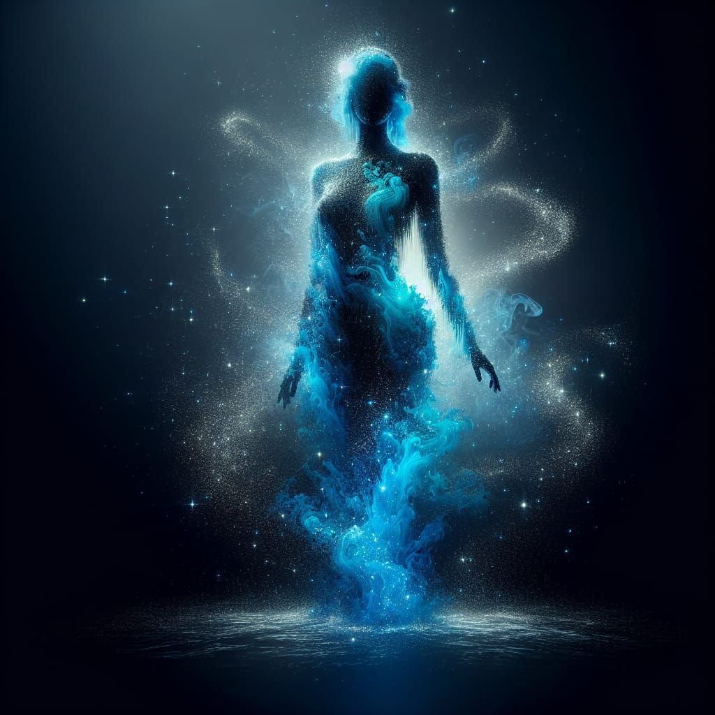 Elegant Silhouette of Water and Stars