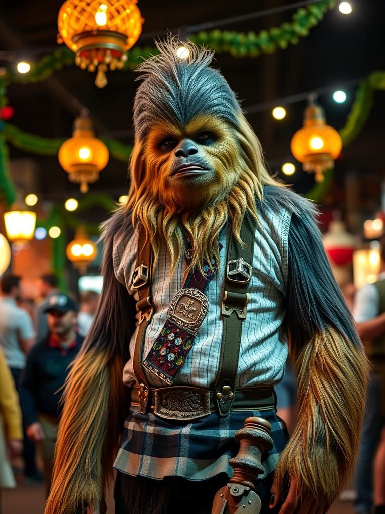 Chewbacca Celebrates Oktoberfest in Lederhosen