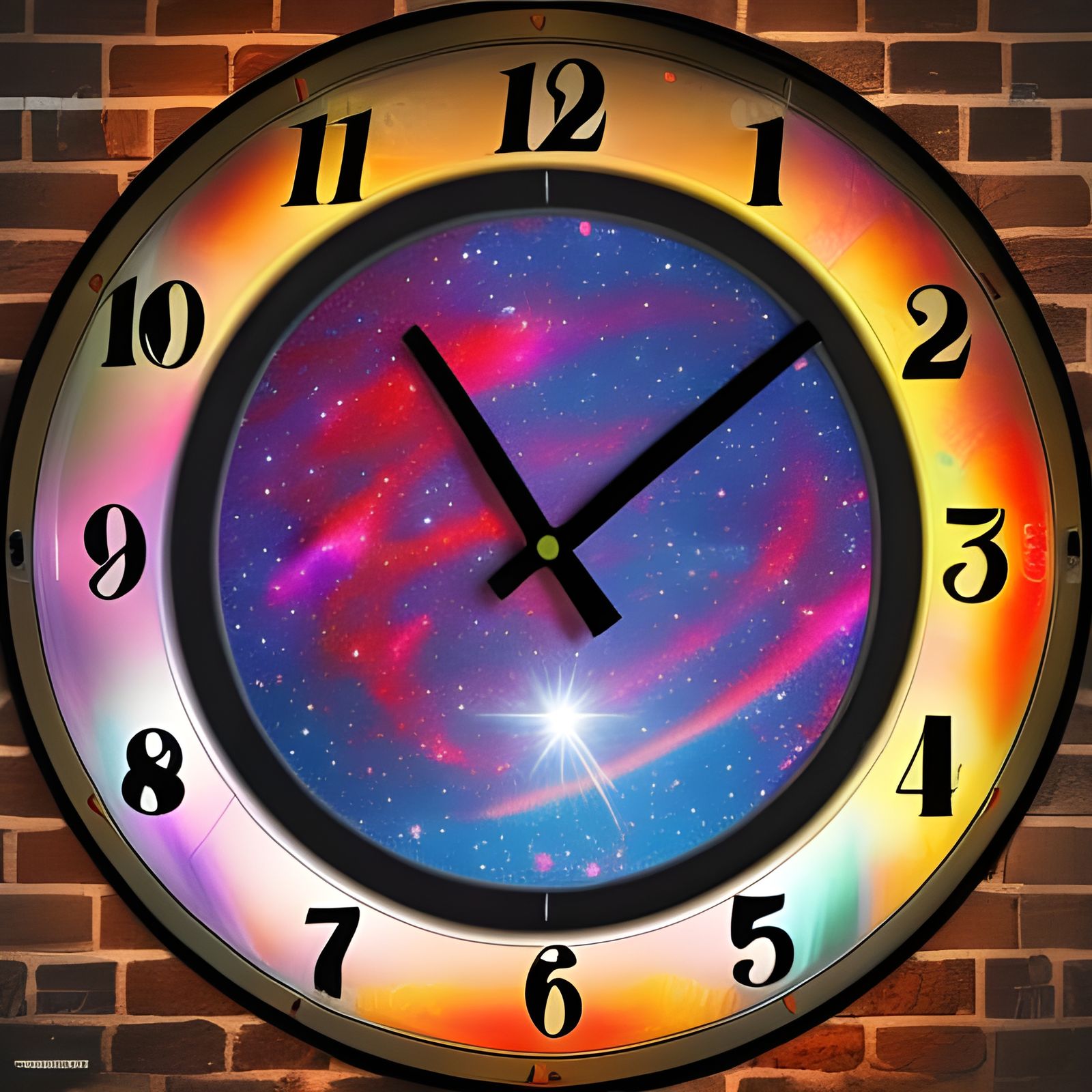 Colorful Cosmic Clock with Backlighting