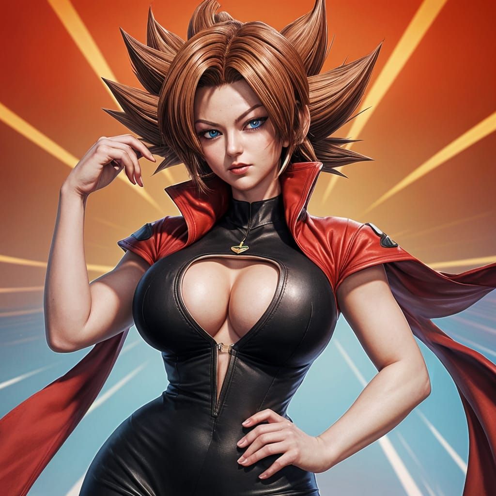 Android 21 in Vibrant Cyberpunk Artistry