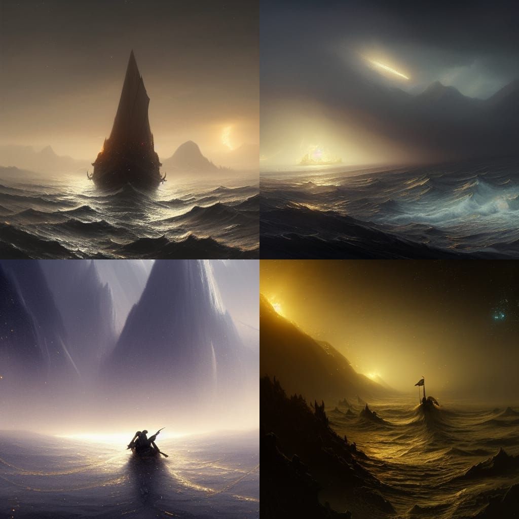 Golden Star Path in Dark Fantasy Style