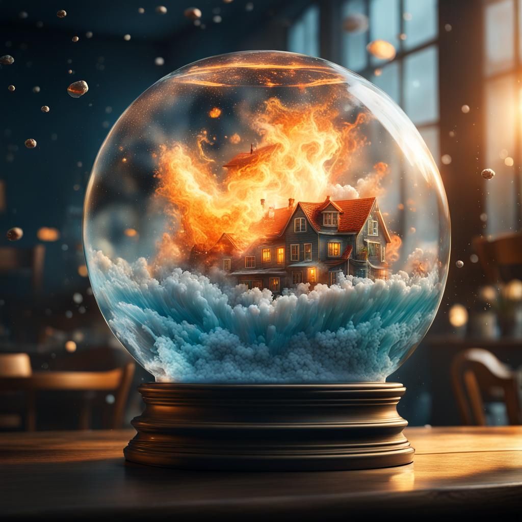 Underwater Explosion in a Snow Globe: Splash Art