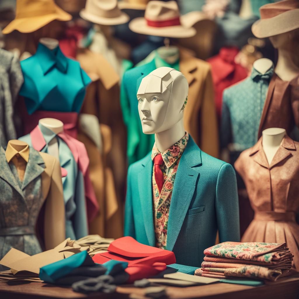 Vintage Mannequin with 80s Fashion at Flea Market