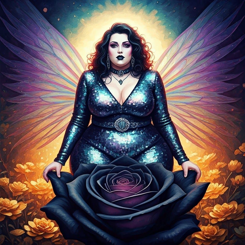 Glamorous Punk Fairy Reigns in Opulent Garden