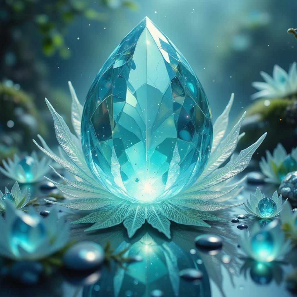 Dreamy Aquamarine Fae in Dark Glitch Art