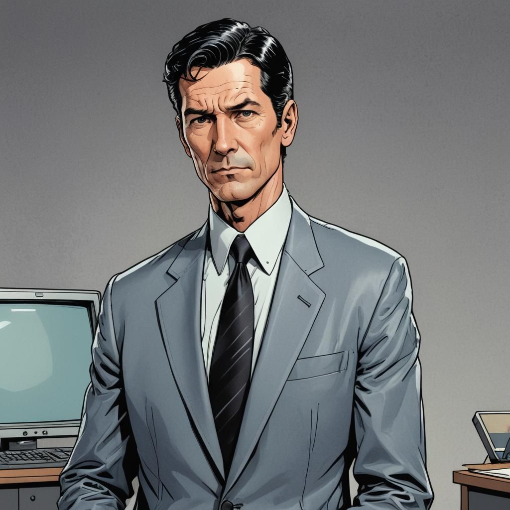 Newsreader in Superhero Comic Book Art Style
