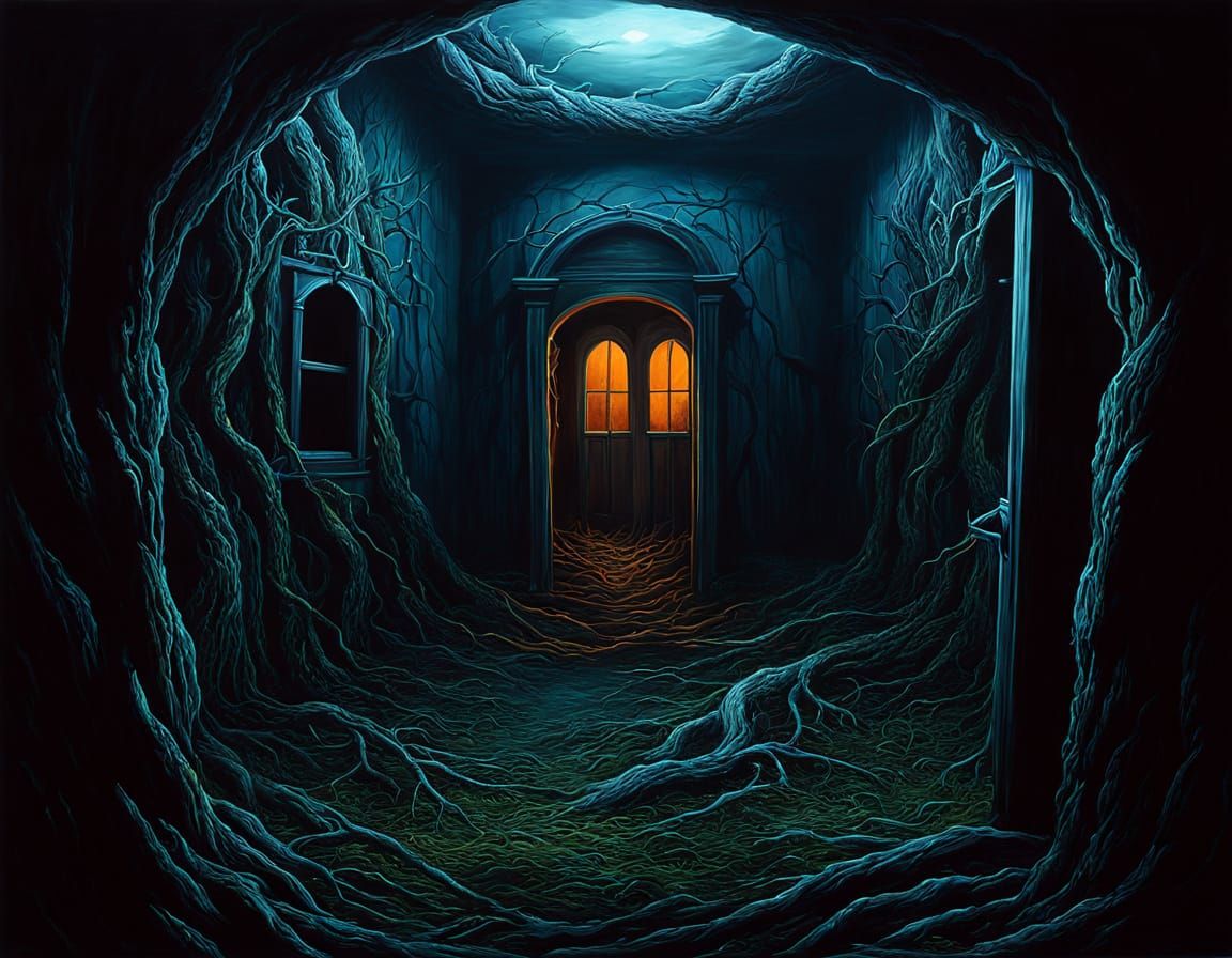 Eerie Surreal Landscape Portrait in Oil